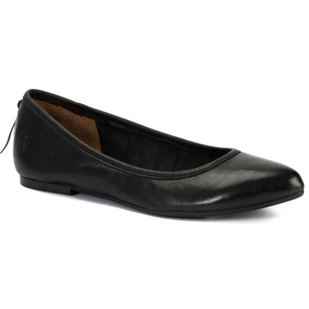 Frye NEW Regina Ballet Flat Leather Black Flats Size 7.5 NWT
